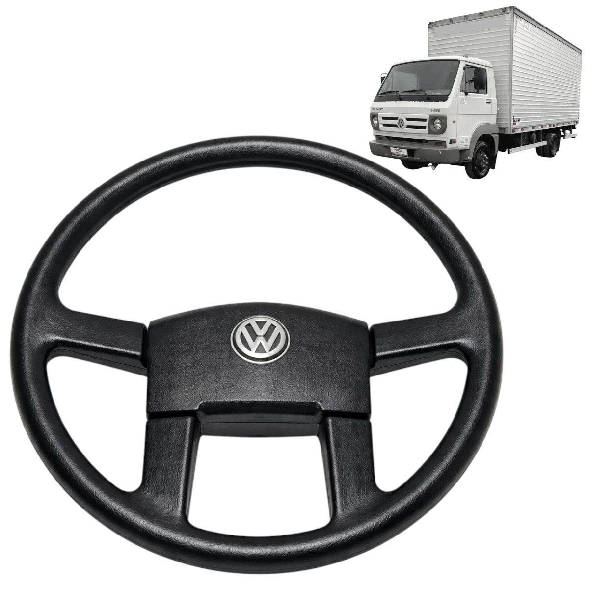 c451541f87a653fc13f52c8b37b86a12.jpg Volante Direção c/ Tampa VW Worker Constellation Delivery 2RD415651B - Imagem 1